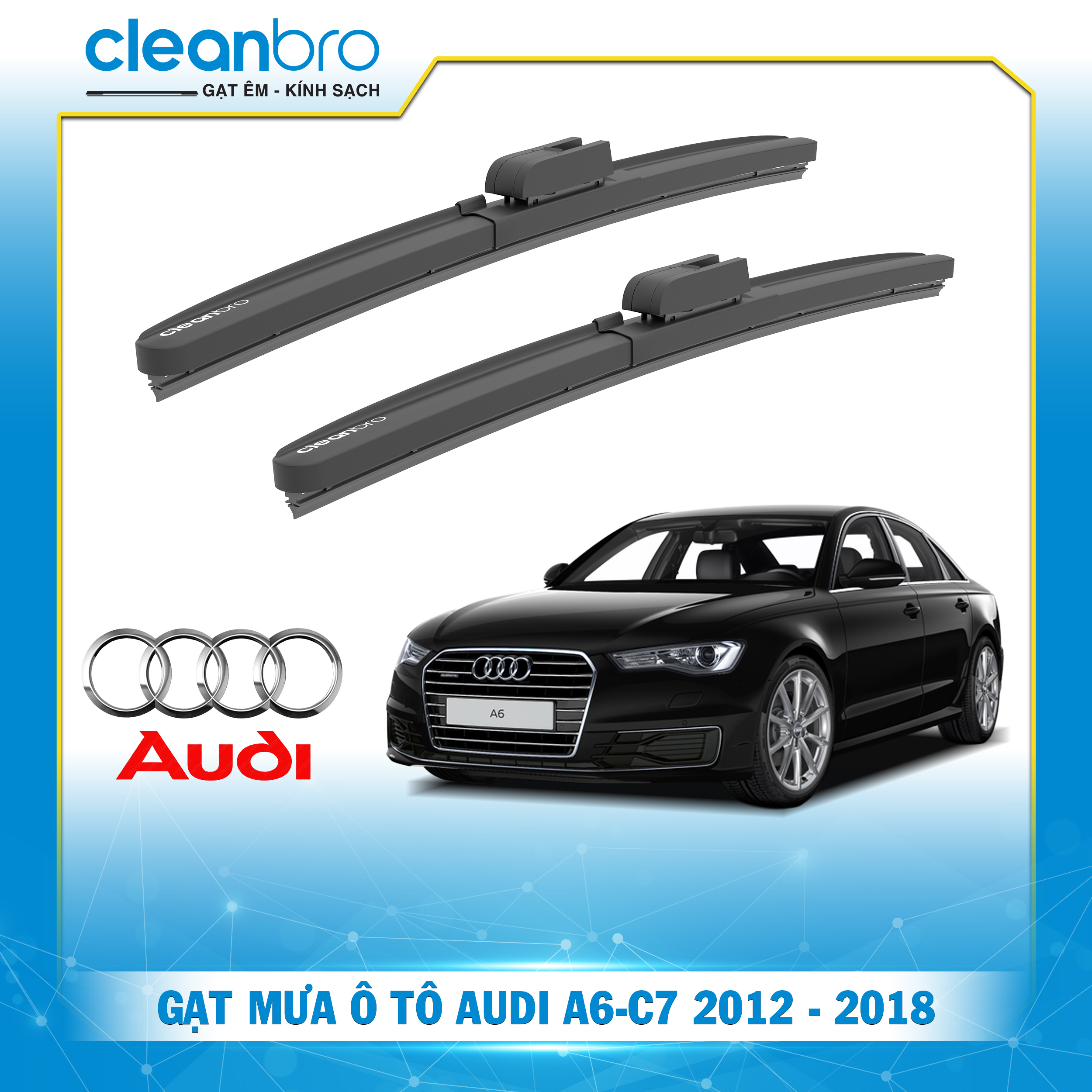 Gạt mưa ô tô hiệu ứng lá sen Audi A6-C7 [2012-2018]